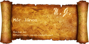 Mór János névjegykártya